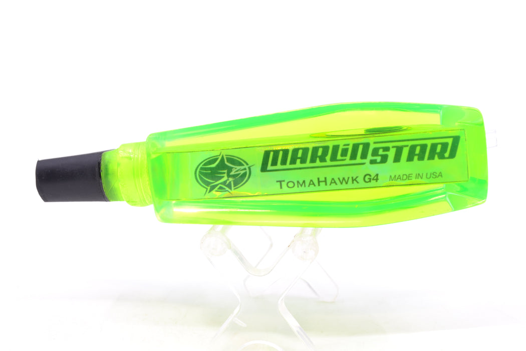 Marlinstar Chartreuse MOP Black-Silver-Red Eyes Medium Tomahawk G4 9"+ 3.4oz GZE