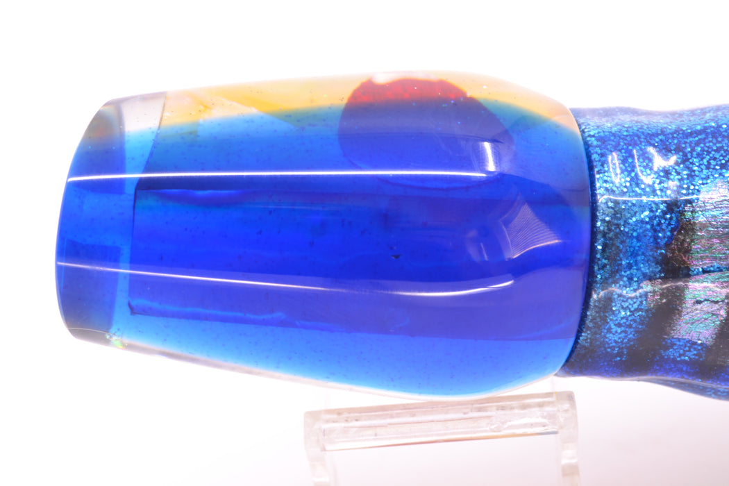 Marlin Magic Golden MOP Blue Back Red Eyes Captain's Choice 14" 12.5oz Skirted Blue Aurora