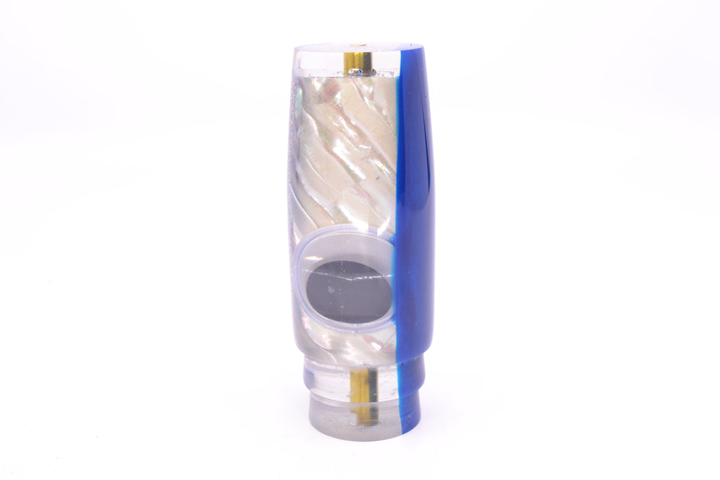Koya Lures White Ripple Shell Blue Back Doll Eyes Hard Head 12" 5.2oz