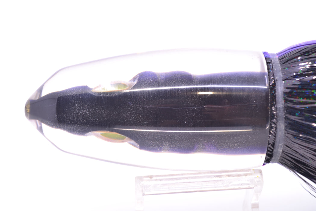 Tsutomu Lures Black-Purple-Silver Fish Head Benchmark Bullet 12" 8oz EZ Flash
