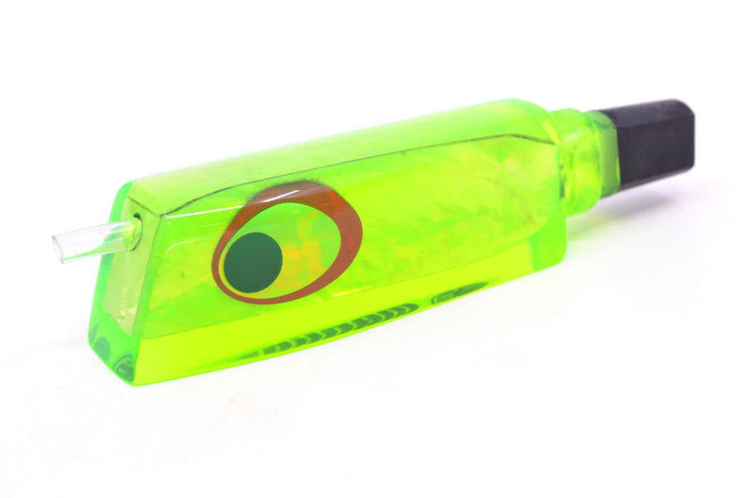 Marlinstar Chartreuse MOP Black-Silver-Red Eyes Medium Tomahawk G4 9"+ 3.4oz GZE