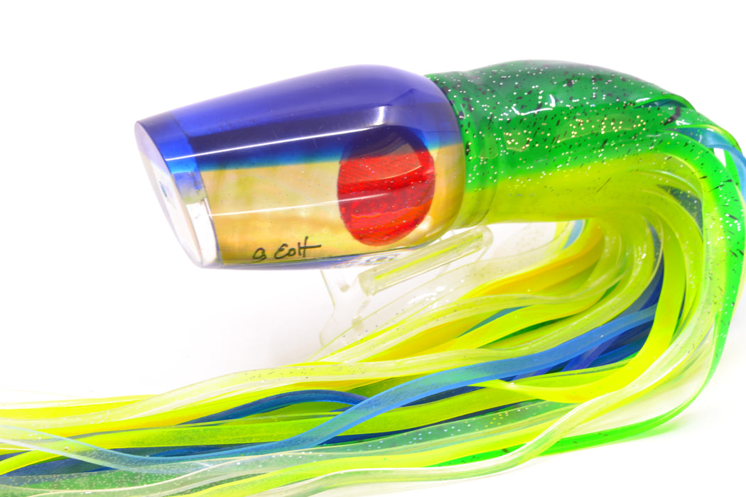Marlin Magic Golden MOP Blue Back Red Eyes Captain's Choice 14" 12.5oz Skirted Green-Clear
