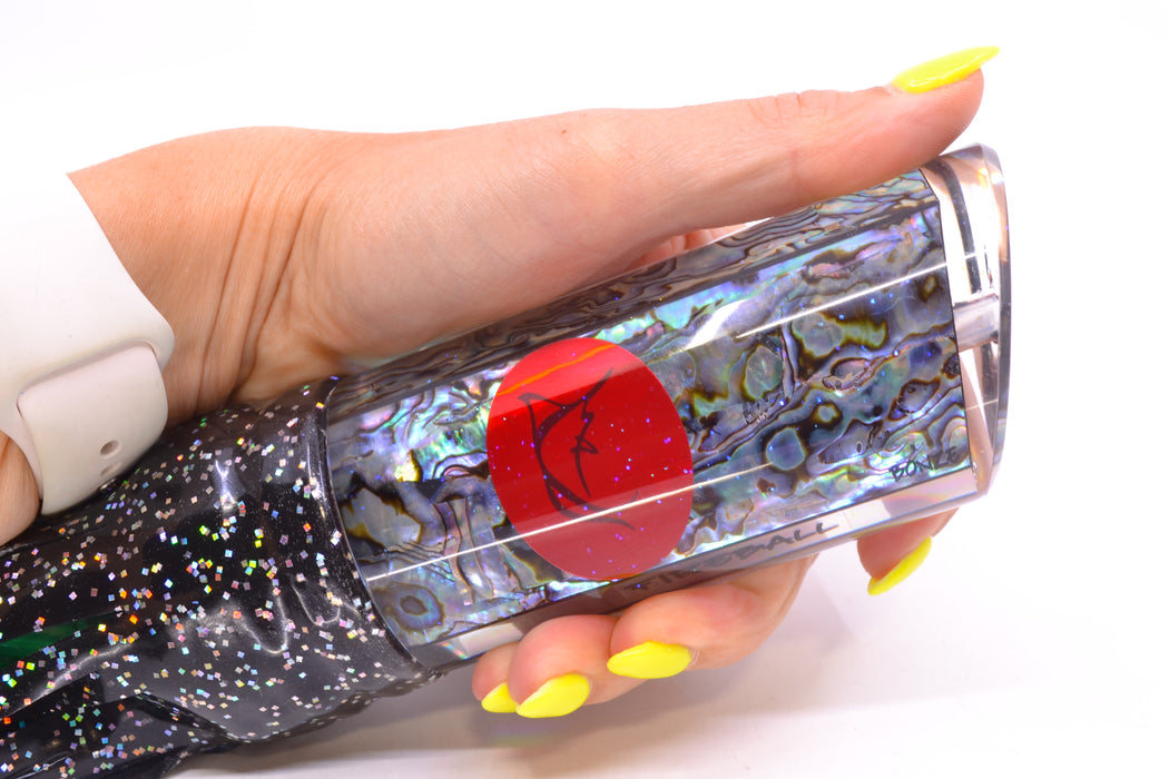 Bonze Lures Paua Shell Red Eyes Fireball 16" 19.5oz Skirted Black Aurora