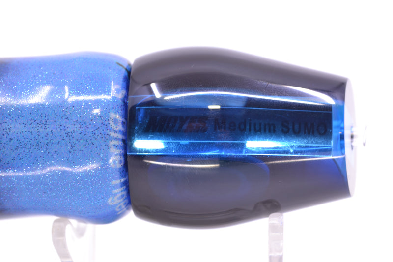 Moyes Lures Blue Mirrored Black Back Medium Sumo 12" 5.5oz FT Vinyl Blue Tiger