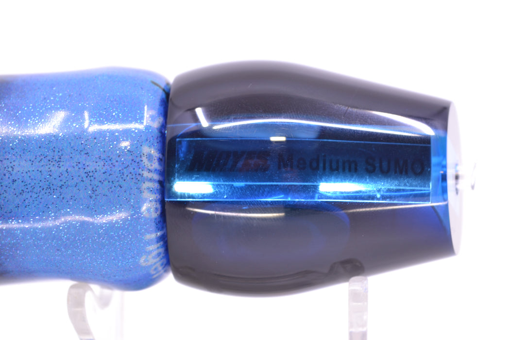 Moyes Lures Blue Mirrored Black Back Medium Sumo 12" 5.5oz FT Vinyl Blue Tiger