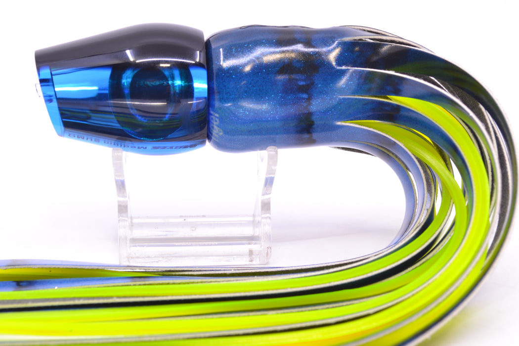 Moyes Lures Blue Mirrored Black Back Medium Sumo 12" 5.5oz FT Vinyl Blue Tiger