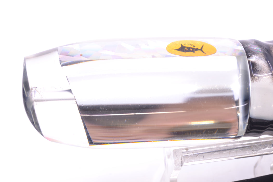 Aloha Lures Clear Mirrored No Eyes Large Gully Boy 12" 11oz Skirted Black-White