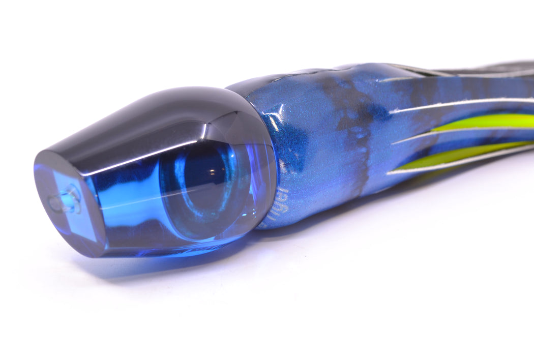 Moyes Lures Blue Mirrored Black Back Medium Sumo 12" 5.5oz FT Vinyl Blue Tiger