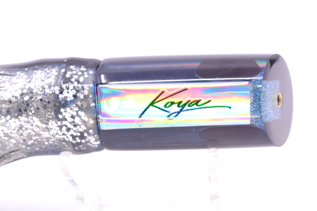 Koya Lures Ice Blue Rainbow Black Back Red Eyes Tube 9" 4.5oz Skirted Black & Blue Bars