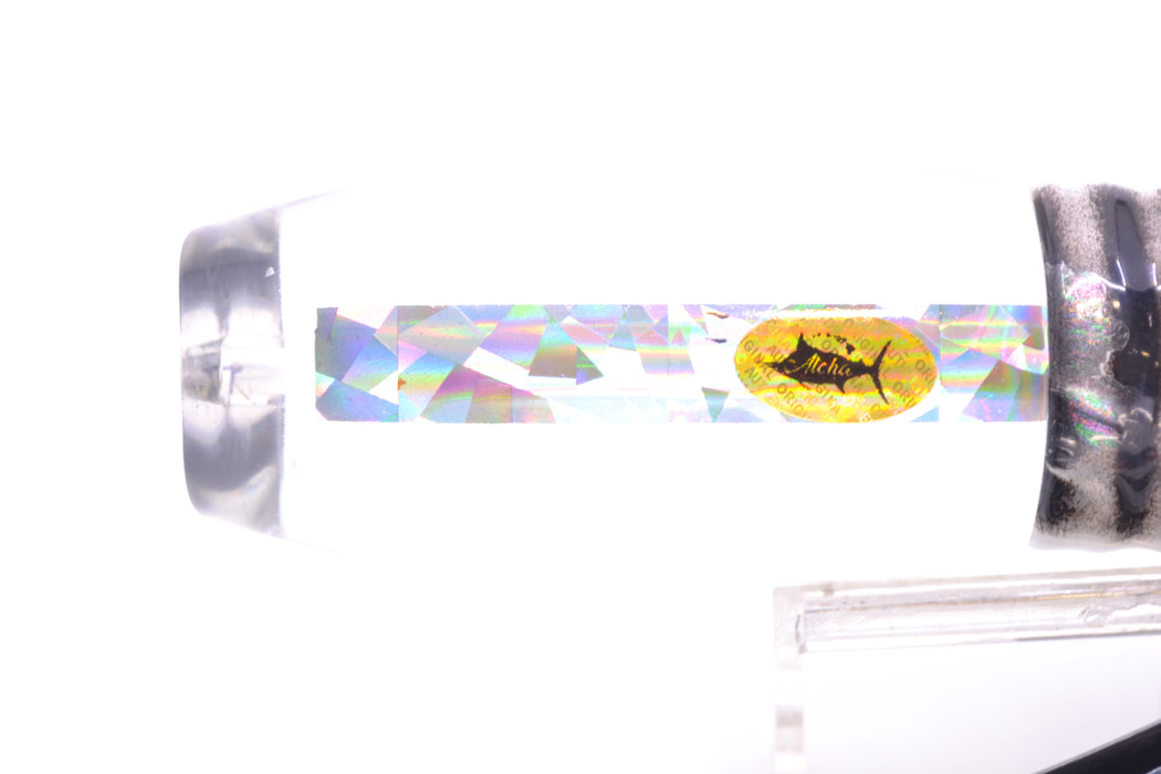 Aloha Lures Clear Mirrored No Eyes Large Gully Boy 12" 11oz Skirted Black-White
