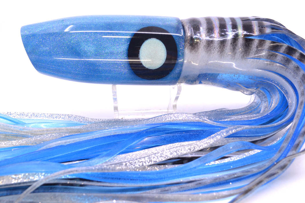 Joe Yee Lures by KEGZ Blue Pearl White-Black Eyes Super Plunger 14" 11.5oz Skirted GZE