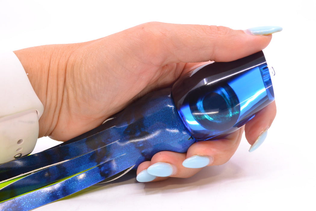 Moyes Lures Blue Mirrored Black Back Medium Sumo 12" 5.5oz FT Vinyl Blue Tiger