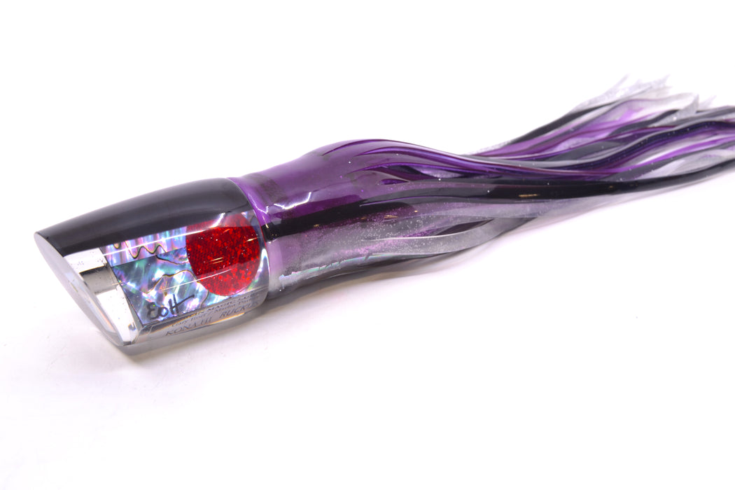 Marlin Magic Blue-Purple Abalone Black Back Red Eyes Ruckus 12" 11oz Skirted Skipjack GZE