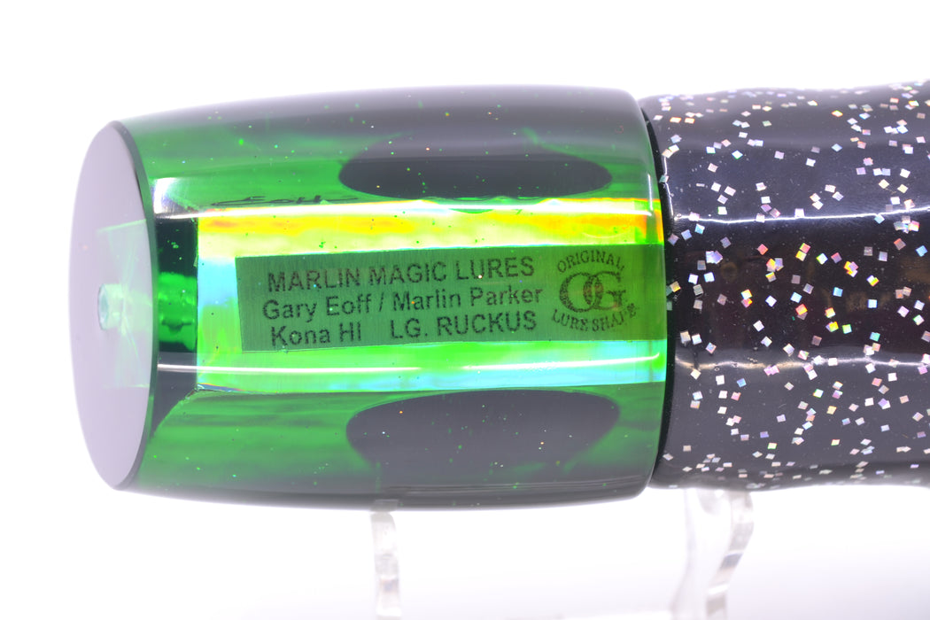Marlin Magic Green MOP Black Back Taxi Eyes Large Ruckus 14" 13oz Skirted Black/Green GZE