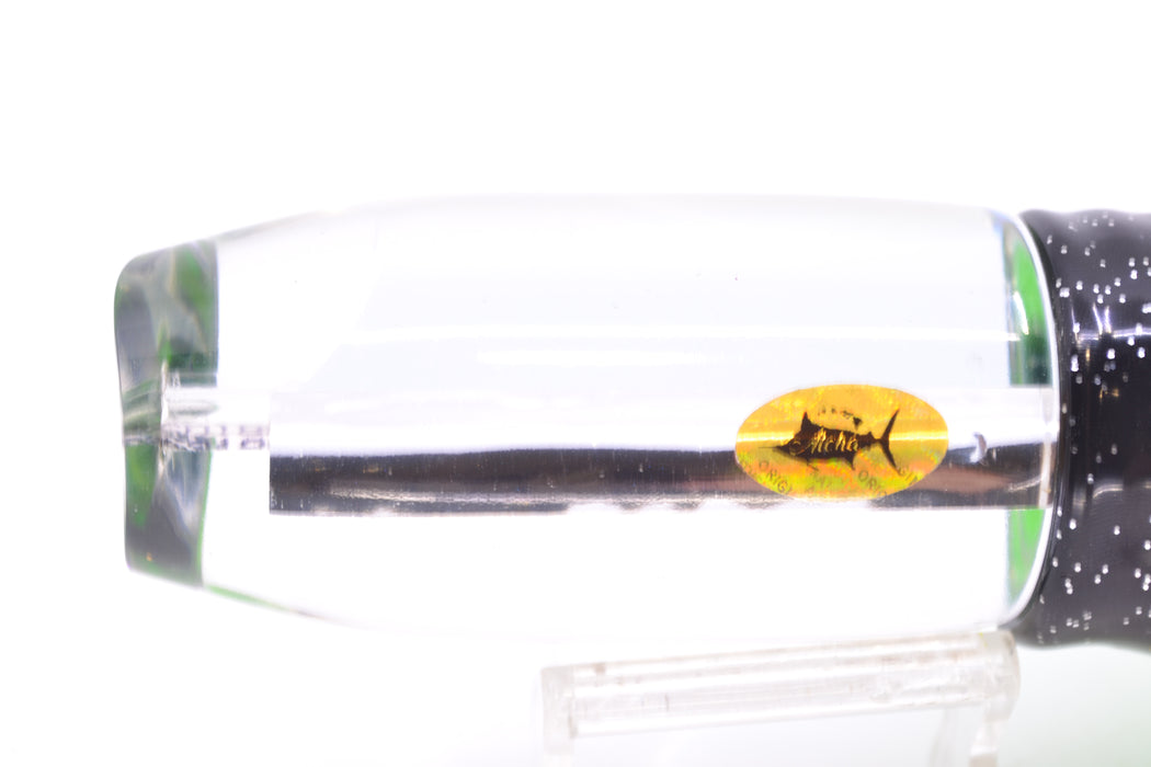 Aloha Lures Clear Mirrored No Eyes Large Gully Boy 12" 11oz Skirted Black-Green