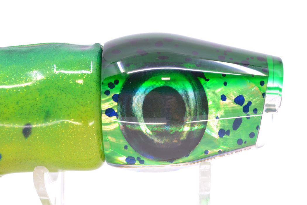 Moyes Lures Mahi MOP Green Back Taxi Eyes Medium Sumo 12" 5.5oz FT Vinyl Mahi