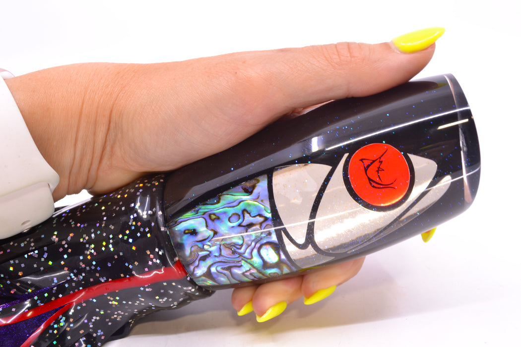 Bonze Lures Hydra Fish Red Eyes Violator 14" 17oz Skirted Black/Purple