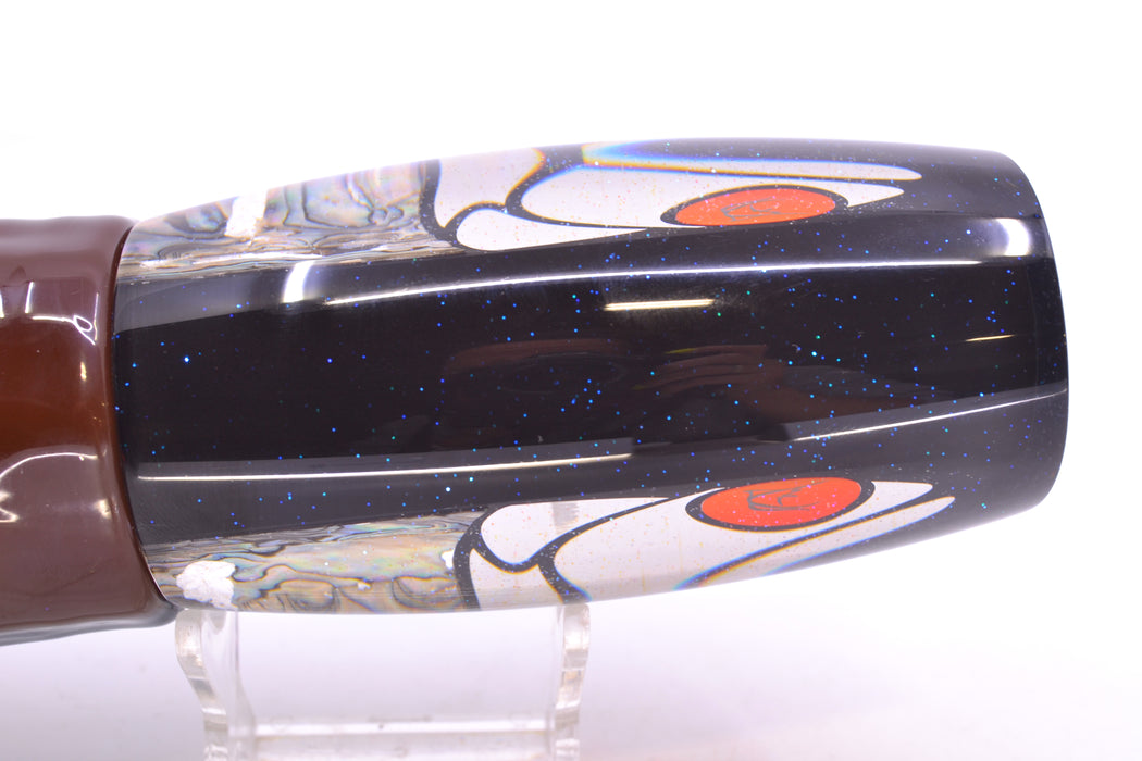 Bonze Lures Hydra Fish Red Eyes Violator 14" 17oz Skirted Root Beer-Silver Petrolero/Orange