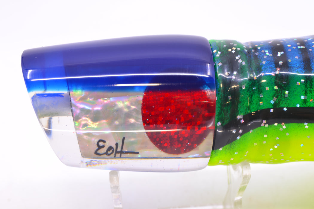 Marlin Magic White Awabi Blue Back Red Eyes Ruckus 12" 11oz Skirted Green-Black-Chartreuse GZE