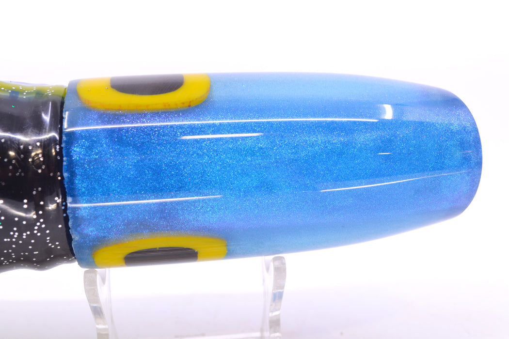 Joe Yee Lures by KEGZ Bright Blue Pearl Black-Yellow Eyes Super Plunger 14" 11.5oz Skirted GZE