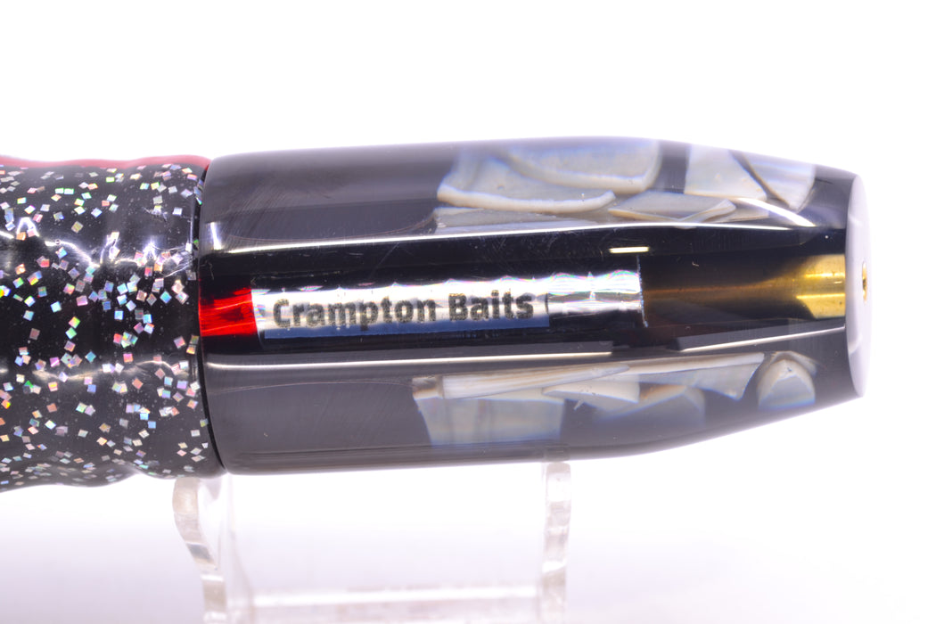 Crampton Baits Black Pearl Cracked Shell Black Back Plunger 12" 8.5oz Skirted Black