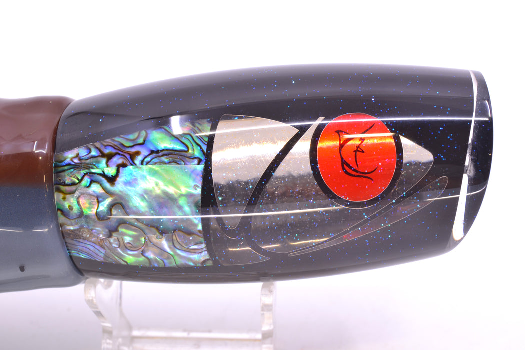 Bonze Lures Hydra Fish Red Eyes Violator 14" 17oz Skirted Root Beer-Silver Petrolero/Orange