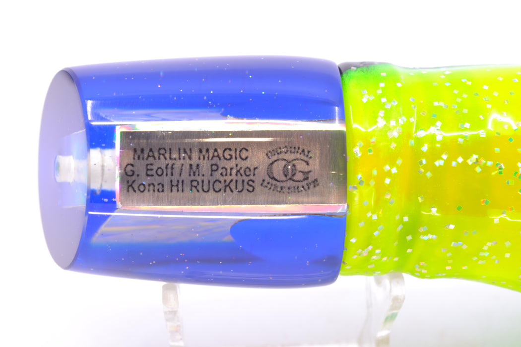 Marlin Magic White Awabi Blue Back Red Eyes Ruckus 12" 11oz Skirted Green-Black-Chartreuse GZE