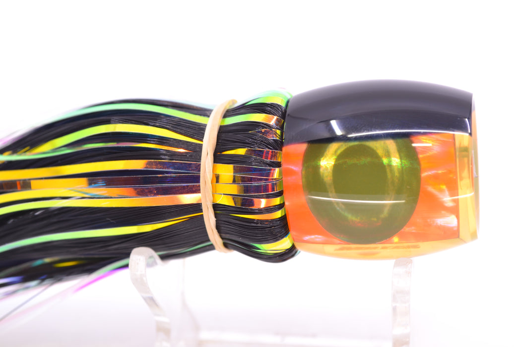 Moyes Lures Orange Awabi Black Back Small Secret 9" 1.6oz Skirted Black Hair