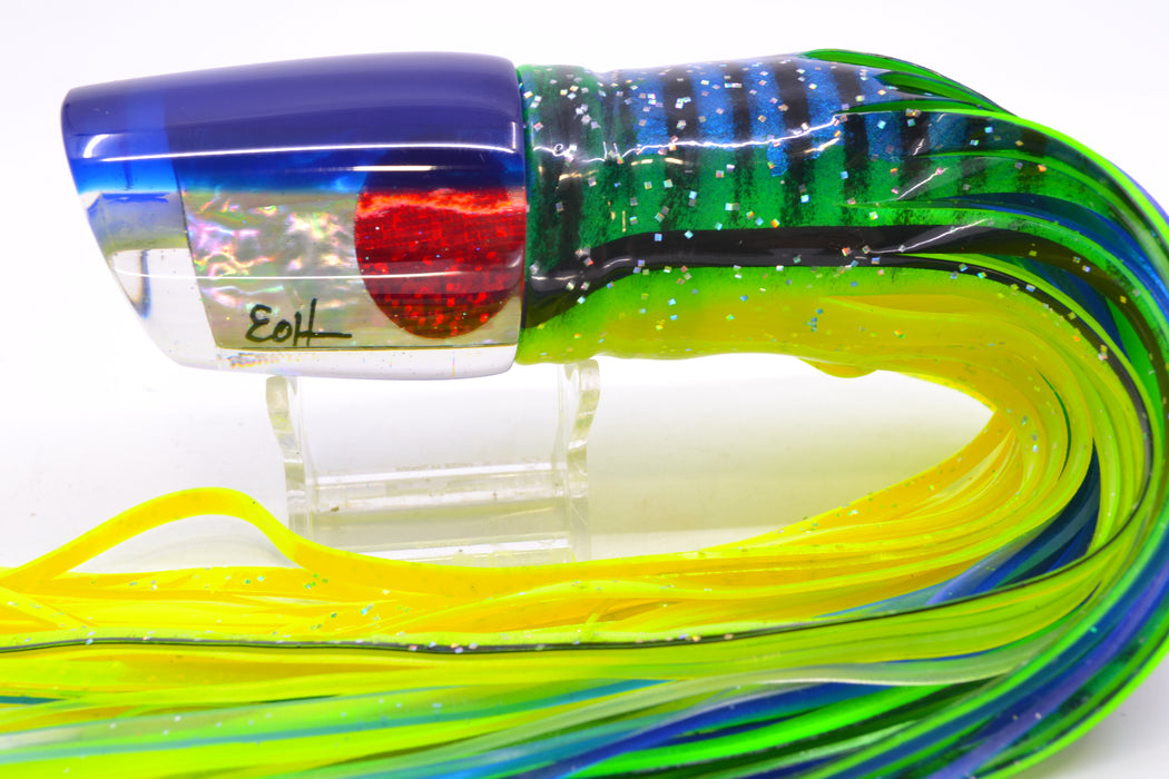Marlin Magic White Awabi Blue Back Red Eyes Ruckus 12" 11oz Skirted Green-Black-Chartreuse GZE