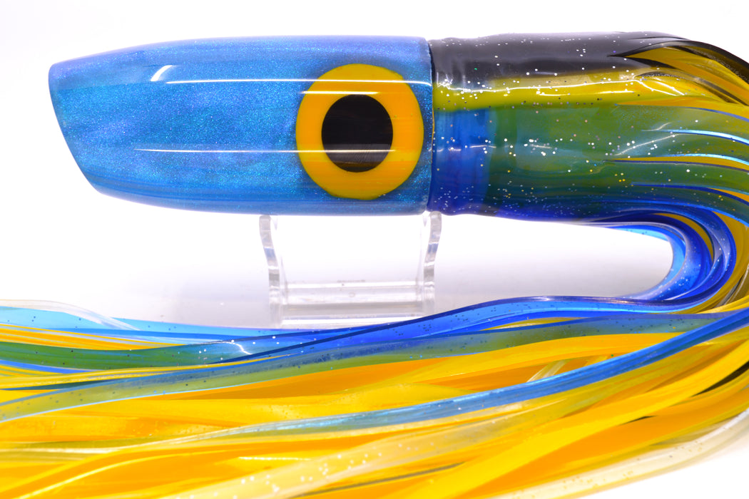 Joe Yee Lures by KEGZ Bright Blue Pearl Black-Yellow Eyes Super Plunger 14" 11.5oz Skirted GZE
