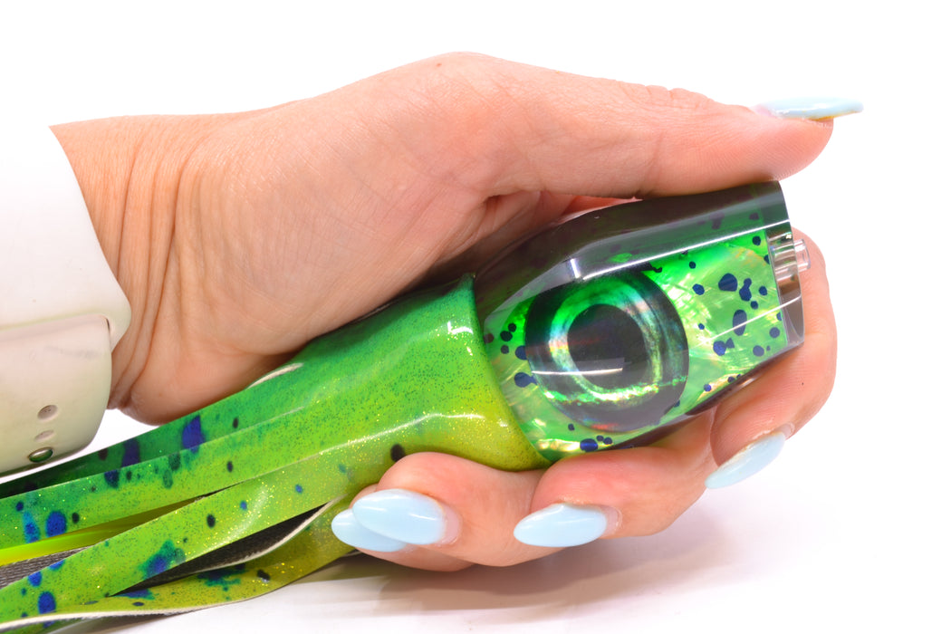 Moyes Lures Mahi MOP Green Back Taxi Eyes Medium Sumo 12" 5.5oz FT Vinyl Mahi