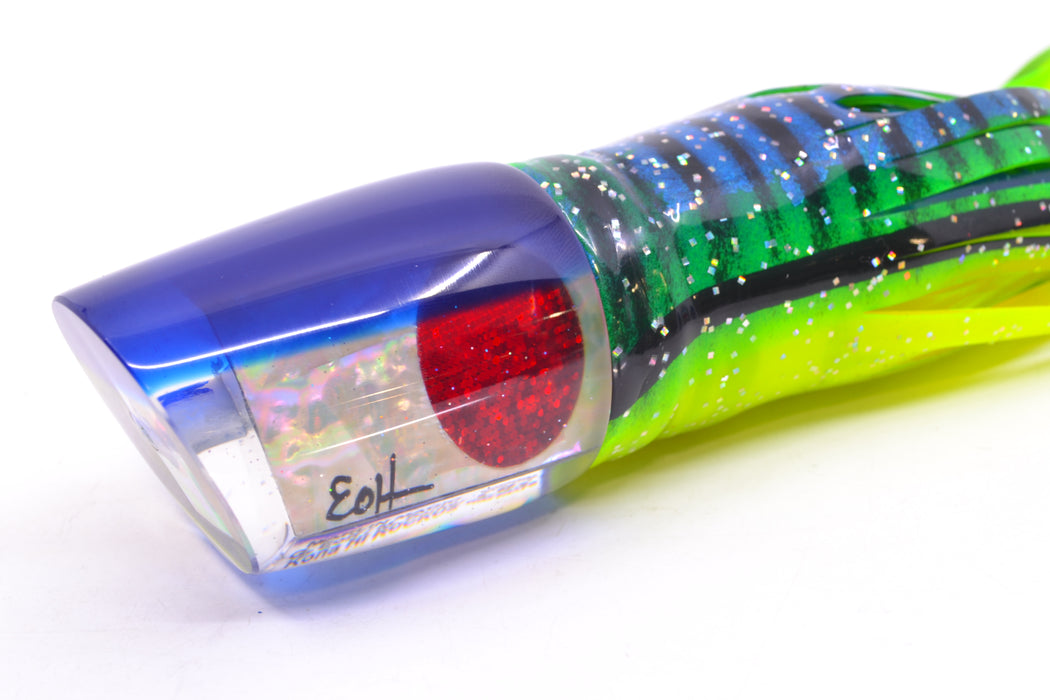 Marlin Magic White Awabi Blue Back Red Eyes Ruckus 12" 11oz Skirted Green-Black-Chartreuse GZE