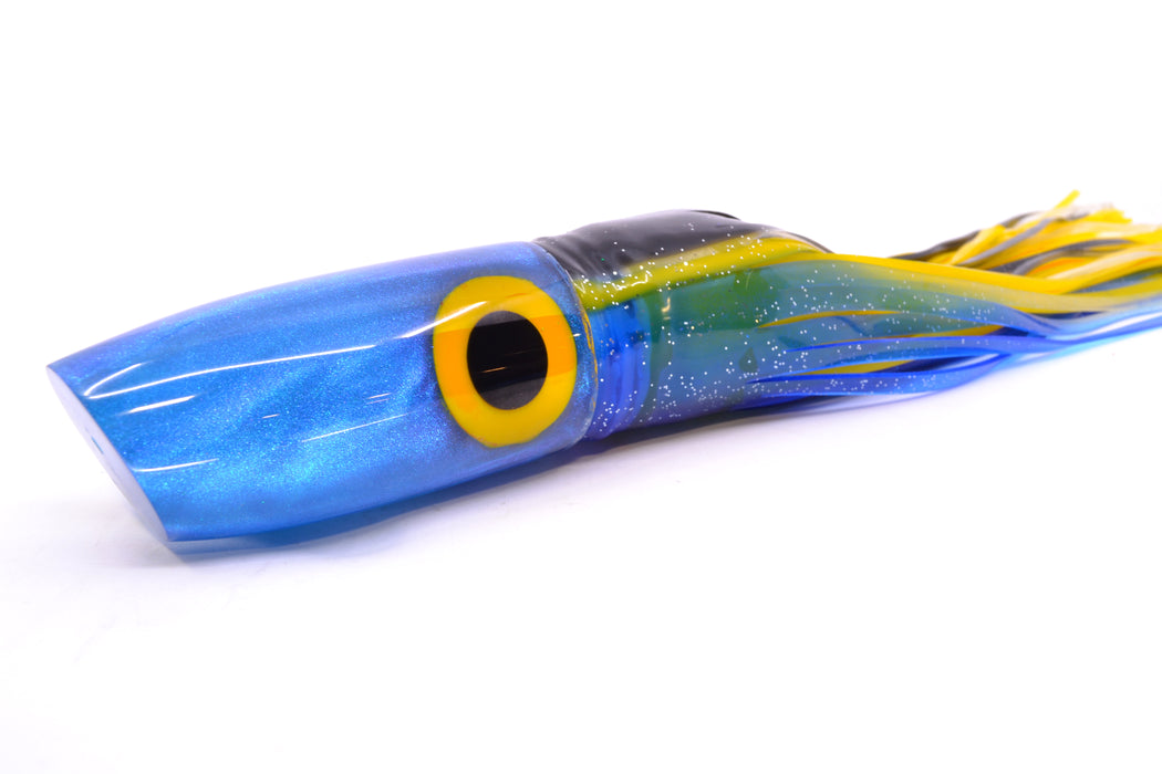 Joe Yee Lures by KEGZ Bright Blue Pearl Black-Yellow Eyes Super Plunger 14" 11.5oz Skirted GZE