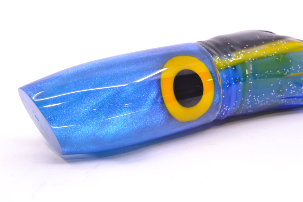 Joe Yee Lures by KEGZ Bright Blue Pearl Black-Yellow Eyes Super Plunger 14" 11.5oz Skirted GZE