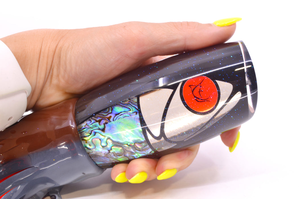 Bonze Lures Hydra Fish Red Eyes Violator 14" 17oz Skirted Root Beer-Silver Petrolero/Orange