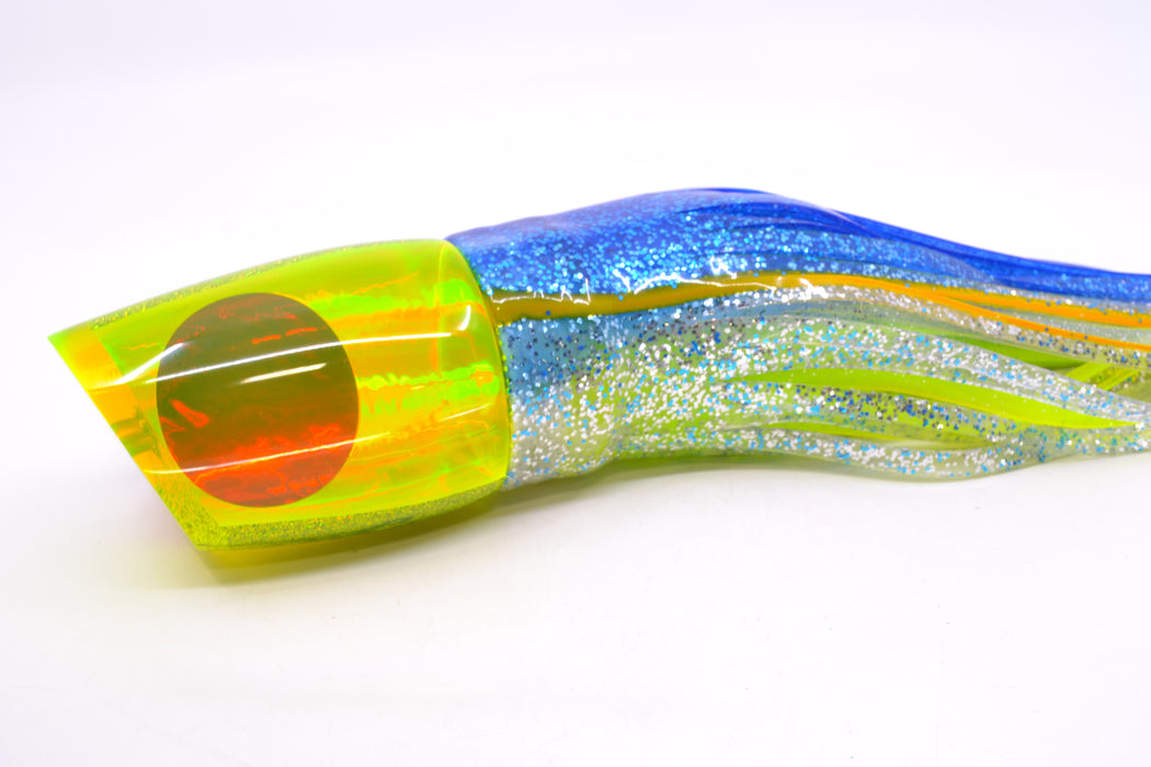 Koya Lures Chartreuse Rainbow Red Eyes XL 861 16" 19oz BOM Skirted Blue-Silver-Yellow