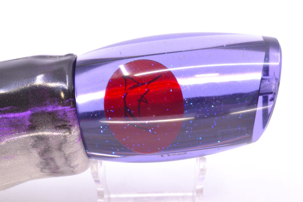 Bonze Lures Purple Mirrored Red Eyes TKO 14" 11.8oz Fire Tailz Vinyl Purple Drip