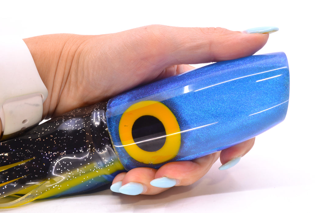 Joe Yee Lures by KEGZ Bright Blue Pearl Black-Yellow Eyes Super Plunger 14" 11.5oz Skirted GZE