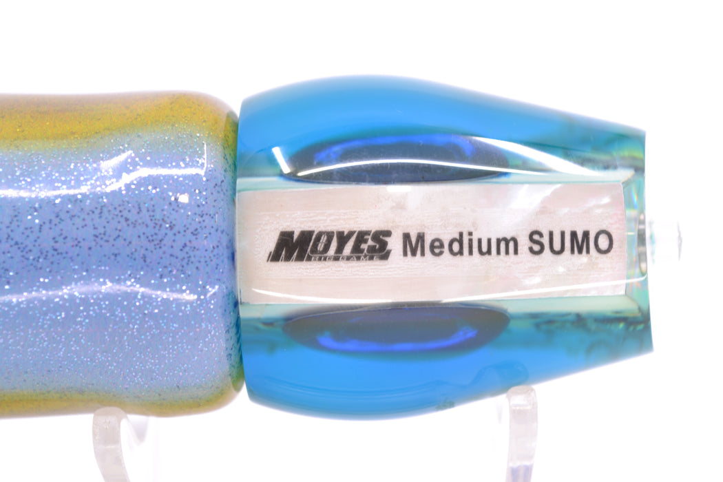 Moyes Lures Yellowfin Paua-MOP Blue-Yellow Back Medium Sumo 12" 5.5oz FT Vinyl Yellowfin