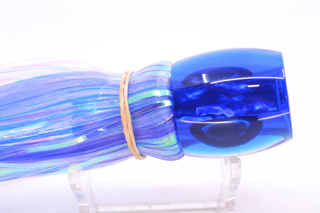 Moyes Lures Rainbow MOP Blue Back Small Secret 9" 1.6oz Skirted Mixed Blue-Lavender Hair