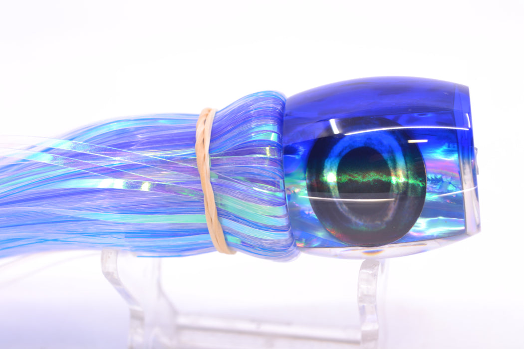 Moyes Lures Rainbow MOP Blue Back Small Secret 9" 1.6oz Skirted Mixed Blue-Lavender Hair