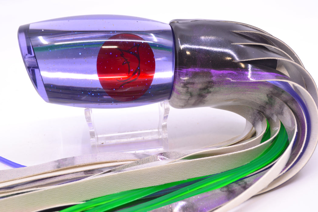 Bonze Lures Purple Mirrored Red Eyes TKO 14" 11.8oz Fire Tailz Vinyl Purple Drip