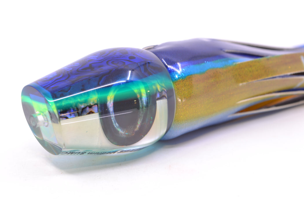 Moyes Lures Yellowfin Paua-MOP Blue-Yellow Back Medium Sumo 12" 5.5oz FT Vinyl Yellowfin
