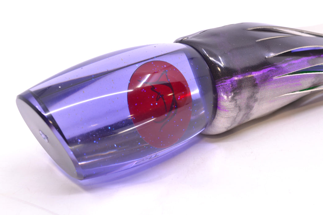 Bonze Lures Purple Mirrored Red Eyes TKO 14" 11.8oz Fire Tailz Vinyl Purple Drip