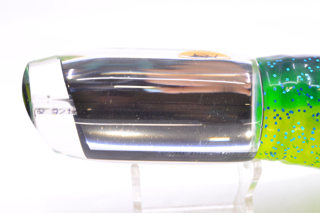 Aloha Lures Clear Mirrored No Eyes Large Gully Boy 12" 11oz Skirted Mahi GZE