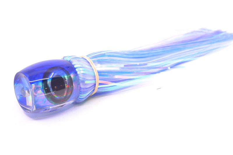 Moyes Lures Rainbow MOP Blue Back Small Secret 9" 1.6oz Skirted Mixed Blue-White Hair