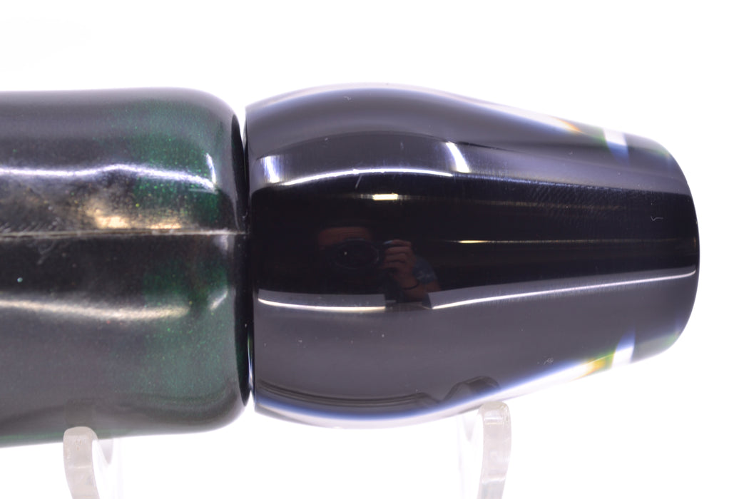 Moyes Lures Green Paua Black Back Medium Sumo 12" 5.5oz FT Vinyl Green Drip GZE