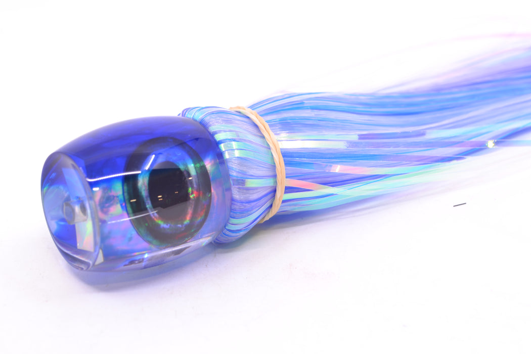 Moyes Lures Rainbow MOP Blue Back Small Secret 9" 1.6oz Skirted Mixed Blue-Lavender Hair
