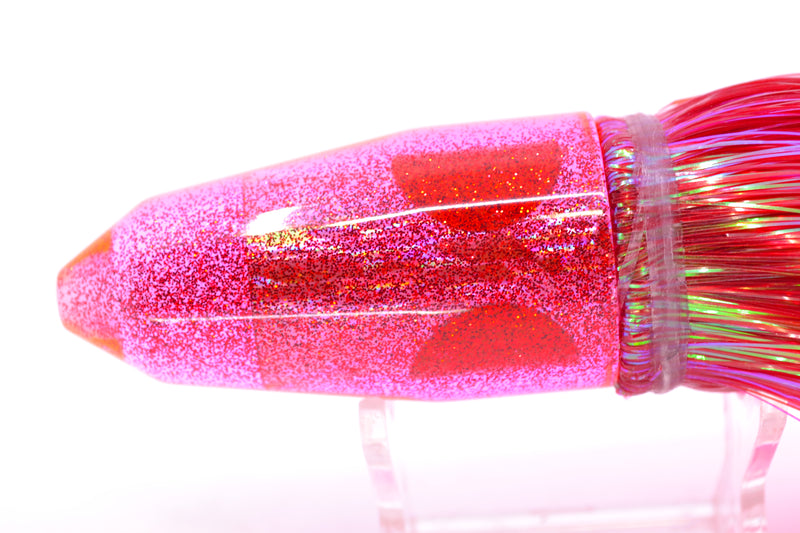 TANTRUM Lures Pink Rainbow Red Back Medium Bullet 9" 7oz Strobez Red-Pink/Orange