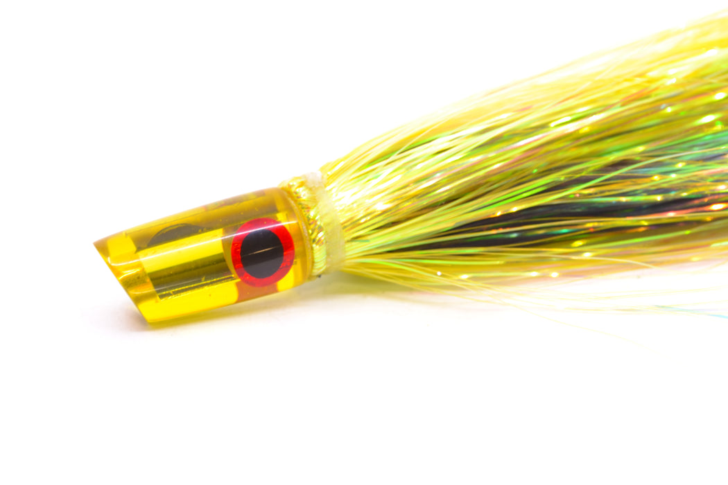 Coggin Lures Yellow Mirrored Mini Baby Peanut Stick 4.5" 1oz Flashabou Yellow/Black GZE